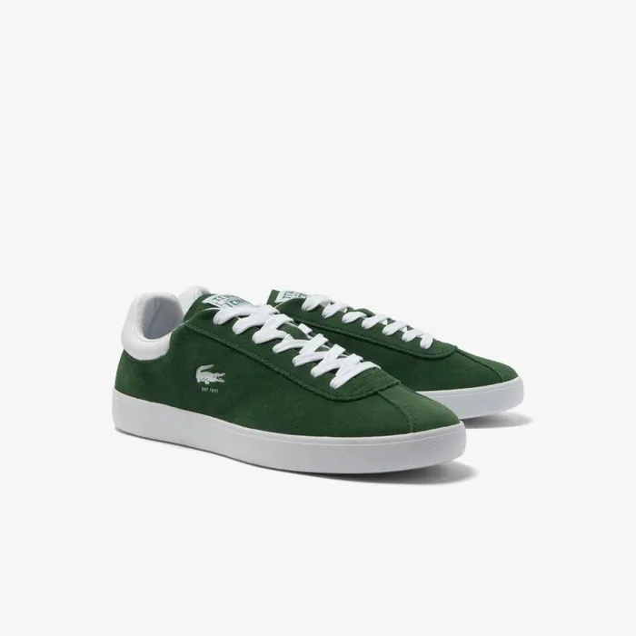 Sneakers Men Lacoste Men039s Baseshot Suede Sneakers Dk Grnwht 2d2