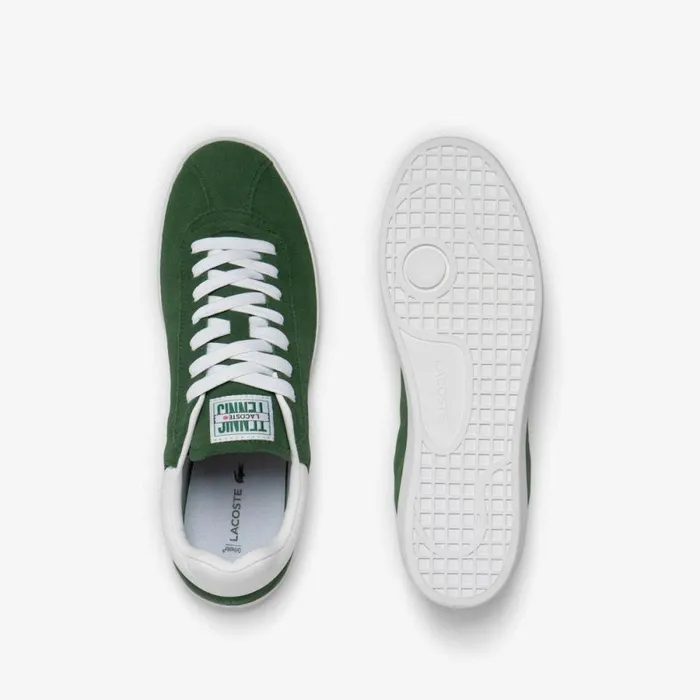 Sneakers Men Lacoste Men039s Baseshot Suede Sneakers Dk Grnwht 2d2