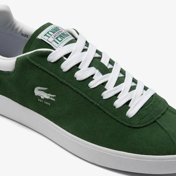 Sneakers Men Lacoste Men039s Baseshot Suede Sneakers Dk Grnwht 2d2