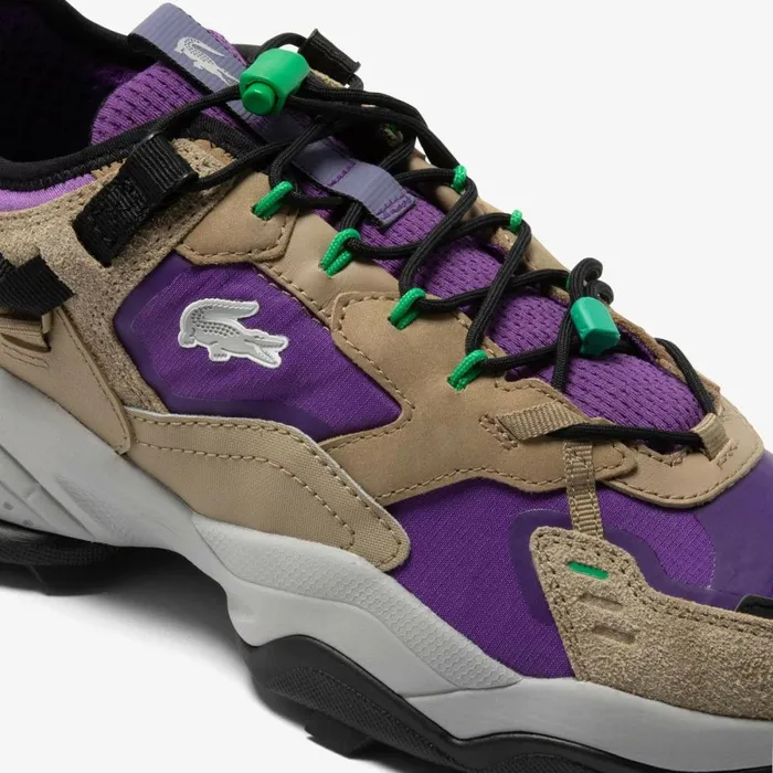 Sneakers Men Lacoste Men039s Outdoor LGuard Breaker Sneakers In Tearproof Fabric Dk Purpnat Pn4
