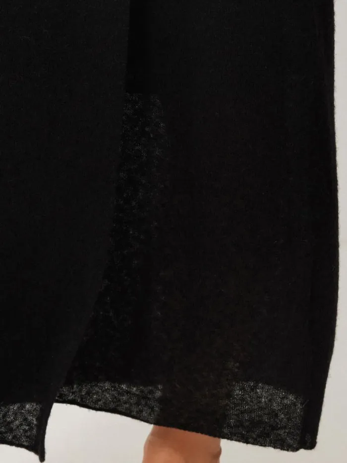 Soft Gauzy Knit Skirt Black Women Jigsaw Knitwear and Cashmere
