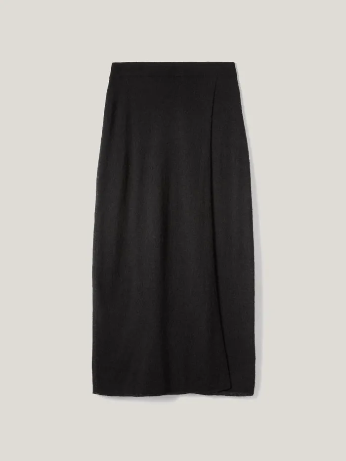 Soft Gauzy Knit Skirt Black Women Jigsaw Knitwear and Cashmere