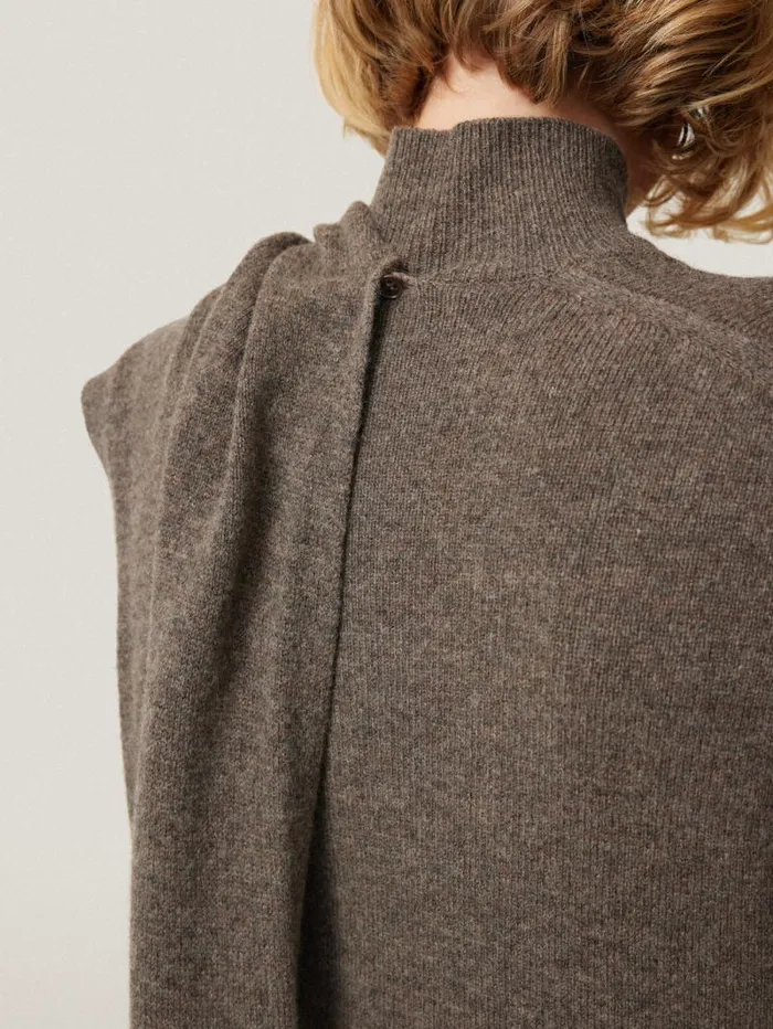 Soft Wool Scarf Jumper Dress Taupe Women Jigsaw Dresses and Jumpsuits