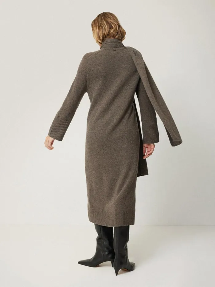 Soft Wool Scarf Jumper Dress Taupe Women Jigsaw Dresses and Jumpsuits