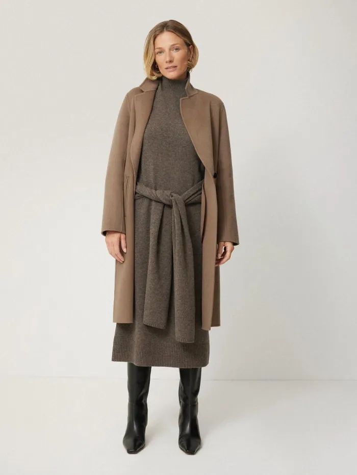 Soft Wool Scarf Jumper Dress Taupe Women Jigsaw Dresses and Jumpsuits