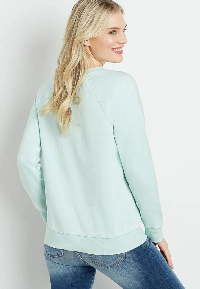 Solid Bright Crew Neck Sweatshirt Women Maurices Tops