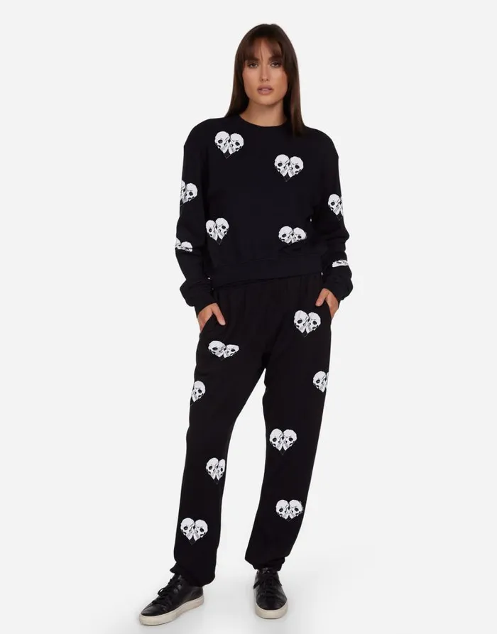 Spalding Skull Heart Black Women Lauren Moshi Long Sleeve