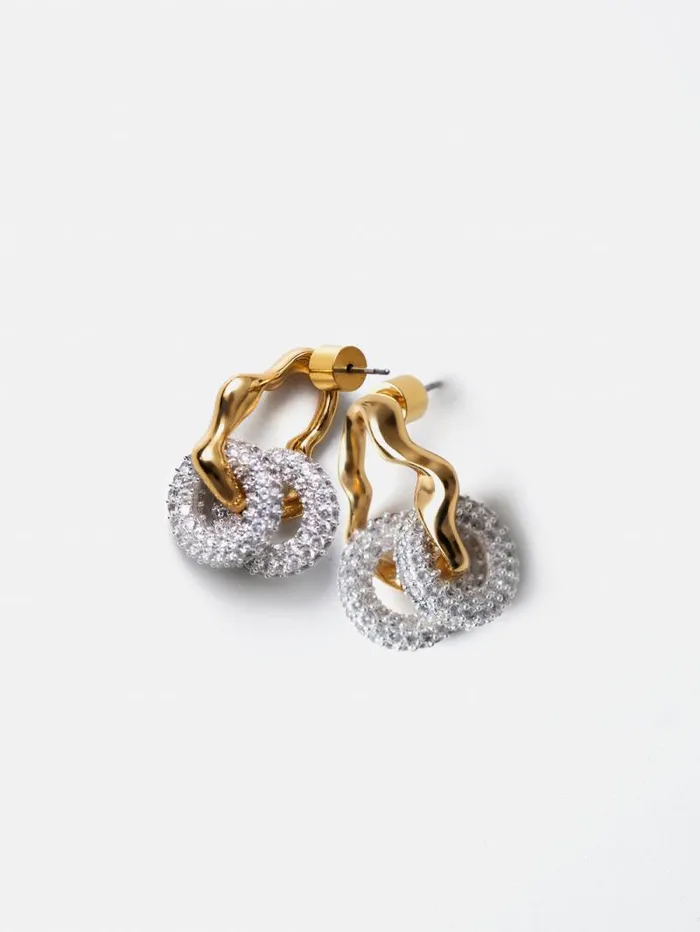 Sparkle Loop Earrings Gold Women Jigsaw Jewellery