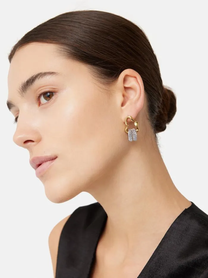 Sparkle Loop Earrings Gold Women Jigsaw Jewellery