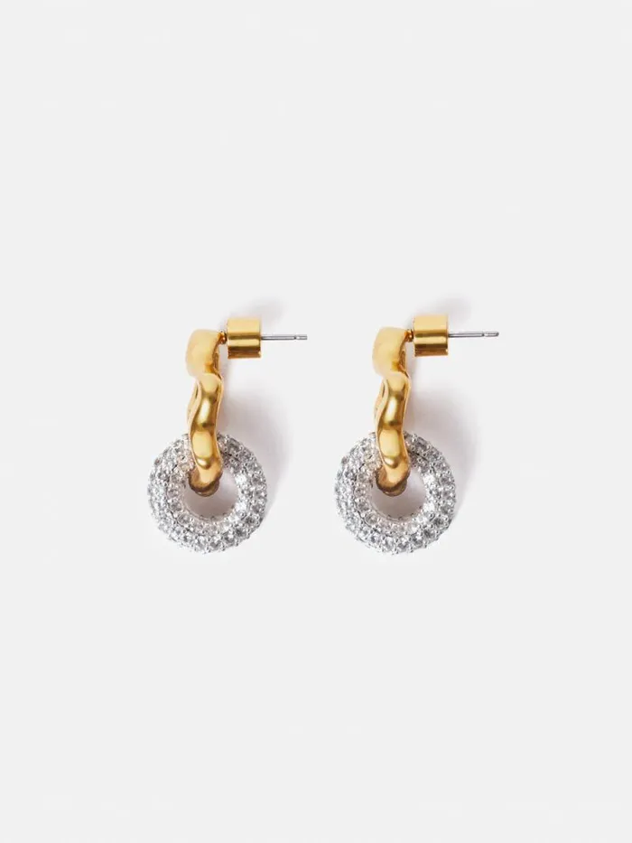 Sparkle Loop Earrings Gold Women Jigsaw Jewellery