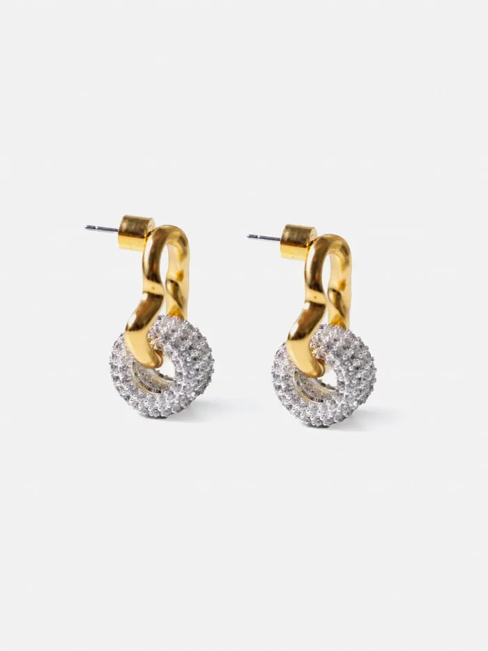 Sparkle Loop Earrings Gold Women Jigsaw Jewellery