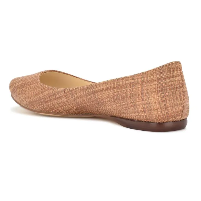 Speakup Almond Toe Flats Brown Raffia Women Nine West Flats Speakup Almond Toe Flats Brown Raffia Women Nine West Flats