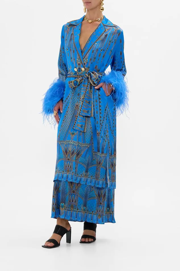 SPLIT CUFF SOFT COAT WITH FEATHERS ARCHIVAL REVIVAL Archival Revival Womens Camilla Jackets