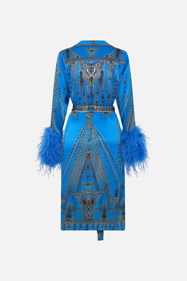 SPLIT CUFF SOFT COAT WITH FEATHERS ARCHIVAL REVIVAL Archival Revival Womens Camilla Jackets