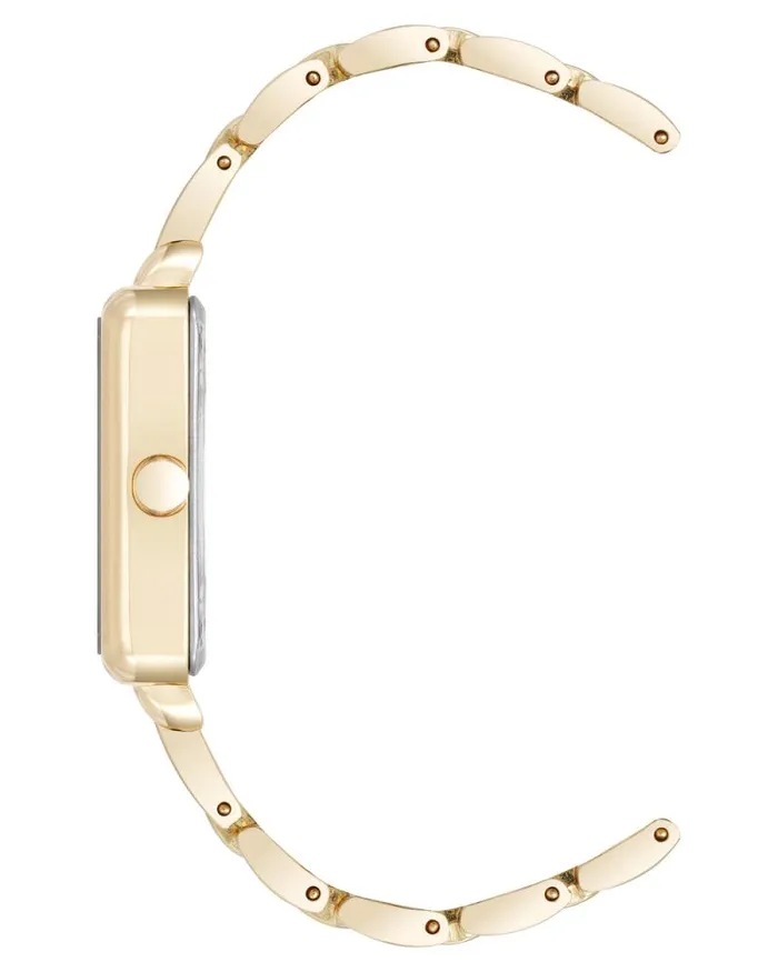 Square Textured Dial Watch Blackgold Women Nine West Straps Square Textured Dial Watch Blackgold Women Nine West Straps
