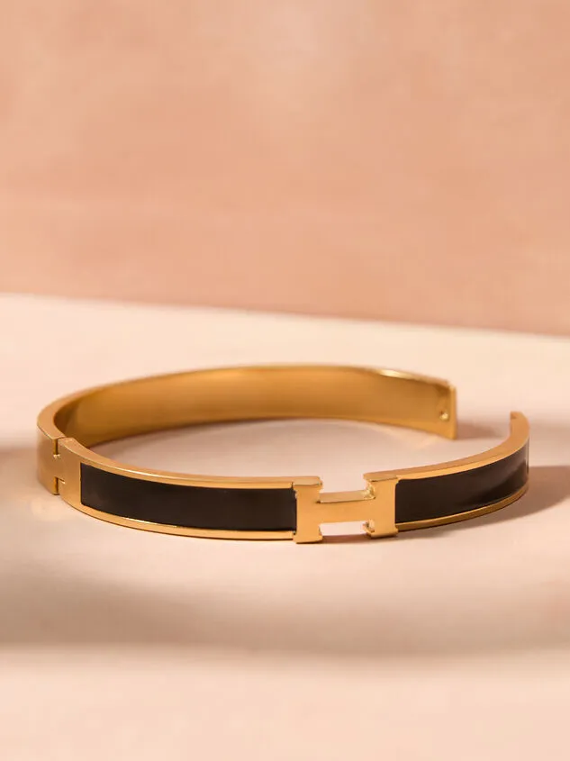 Stainless Steel H Bangle Bracelet Goldblack Women Altar039d State Bracelets