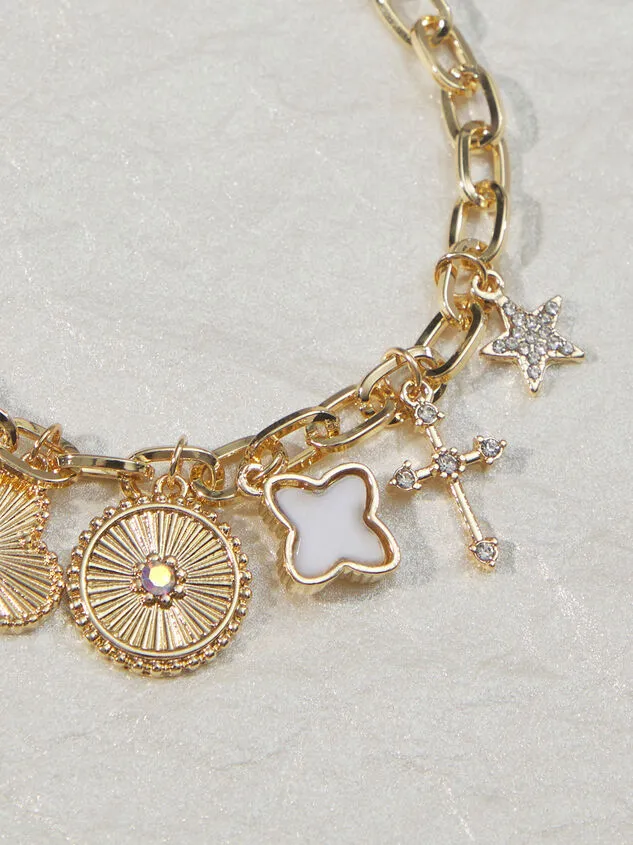 Statement Clover Charm Bracelet Gold Women Altar039d State Bracelets