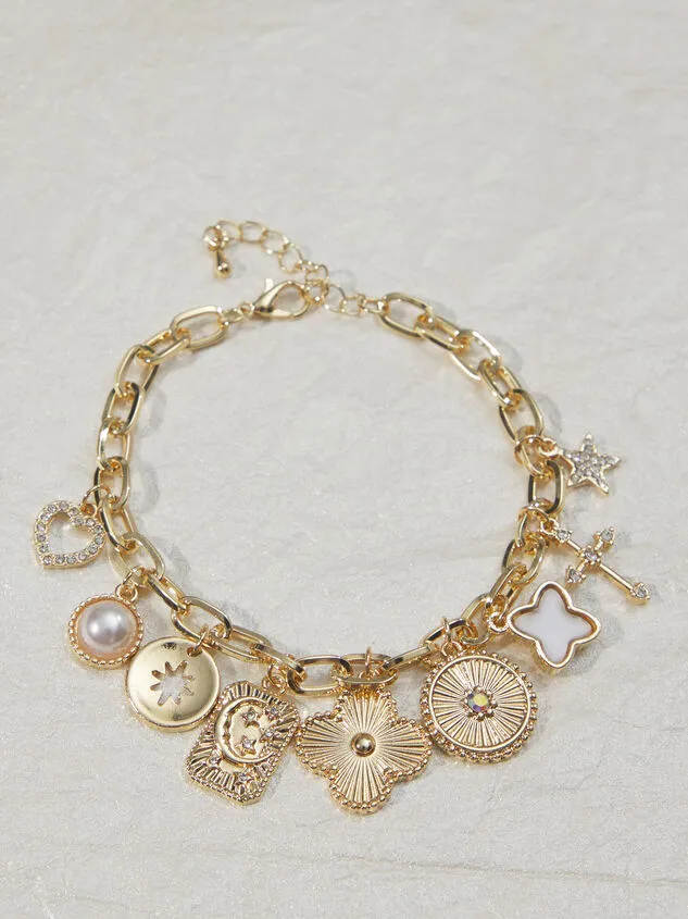 Statement Clover Charm Bracelet Gold Women Altar039d State Bracelets