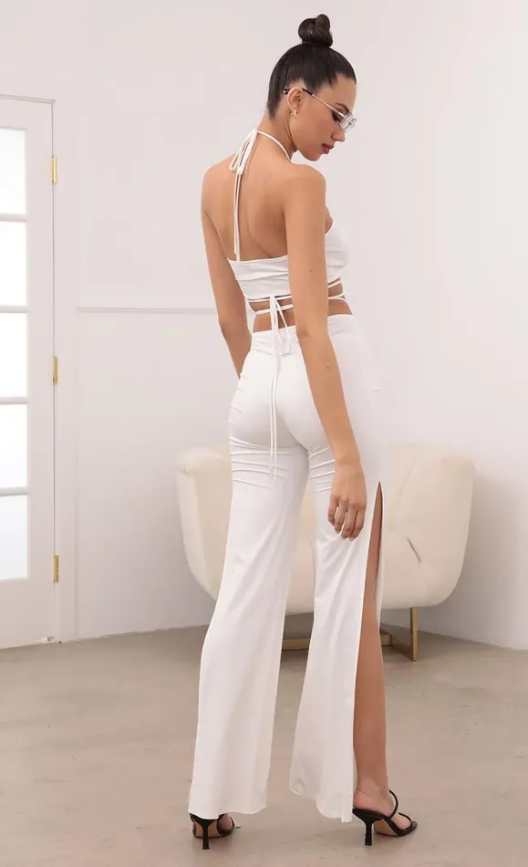Suede Pant Set White Women LUCY IN THE SKY Pants Suede Pant Set White Women LUCY IN THE SKY Pants