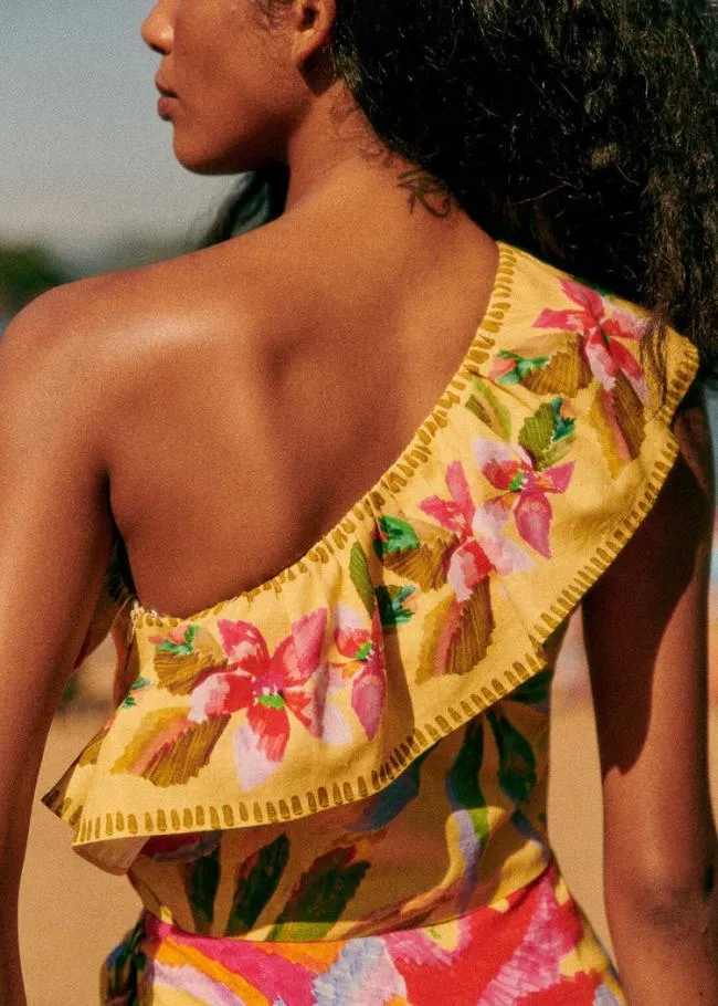 Summer Forest Yellow Parioca Blouse Women FARM Rio Blouses