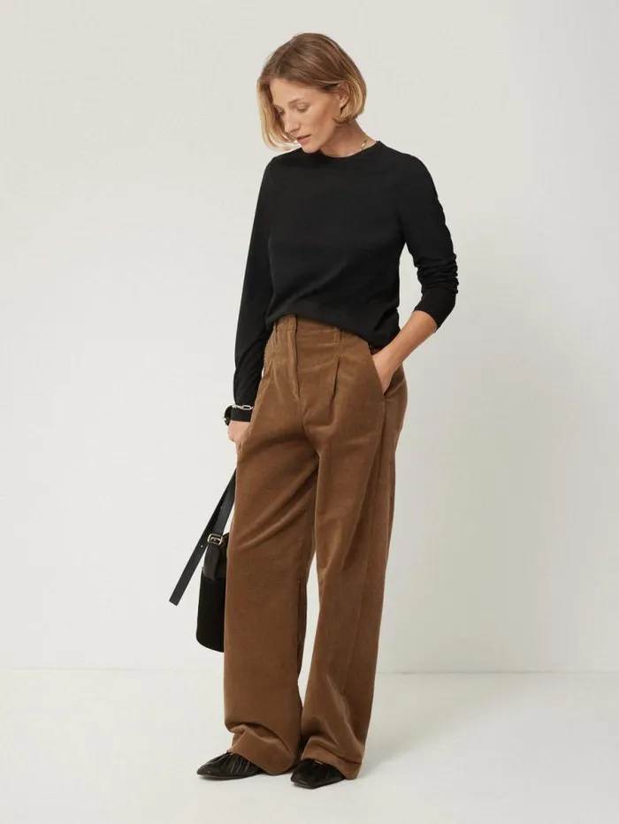 Supima Cotton Long Sleeve Tee Black Women Jigsaw Pyjamas and Loungewear