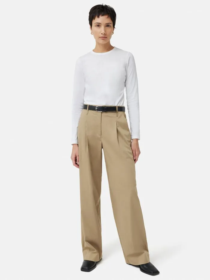 Supima Cotton Long Sleeve Tee White Women Jigsaw Pyjamas and Loungewear