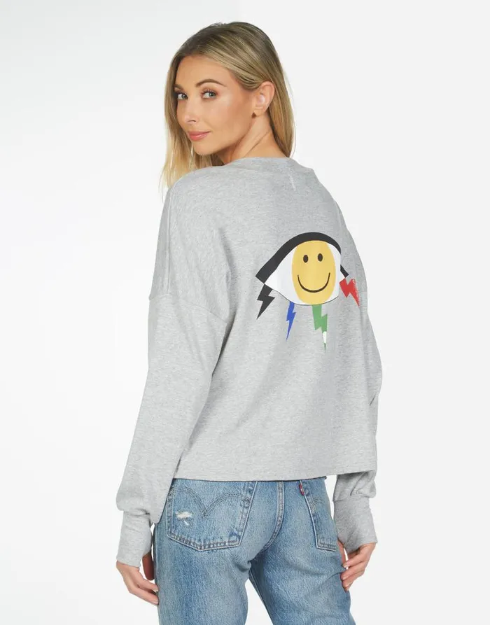 Susan Color Punk Happy Eye Heather Grey Women Lauren Moshi Long Sleeve