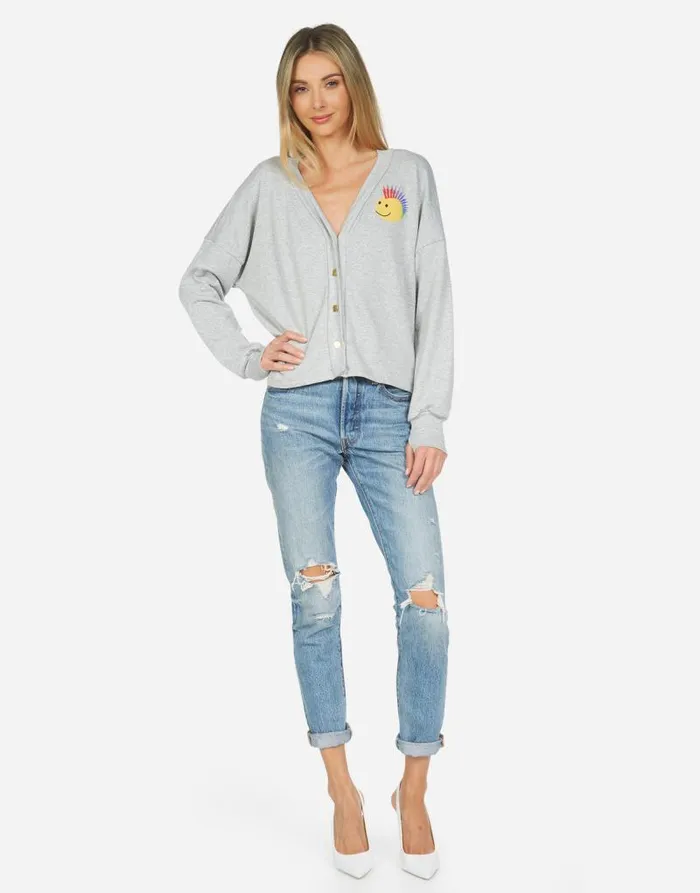 Susan Color Punk Happy Eye Heather Grey Women Lauren Moshi Long Sleeve