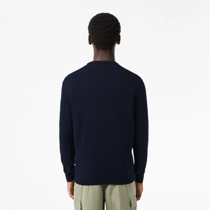 Sweaters and Sweatshirts Men Lacoste Crew Neck Cotton Sweater Navy Blue 166