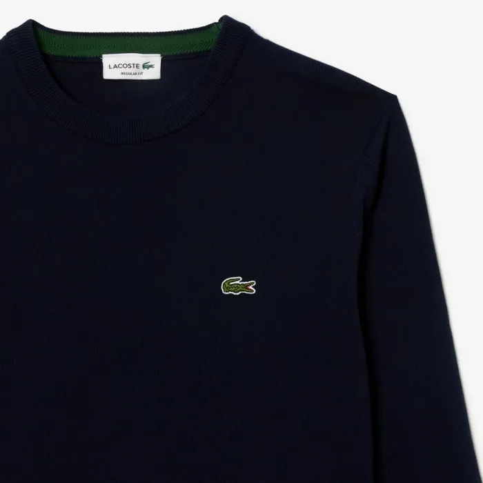 Sweaters and Sweatshirts Men Lacoste Crew Neck Cotton Sweater Navy Blue 166