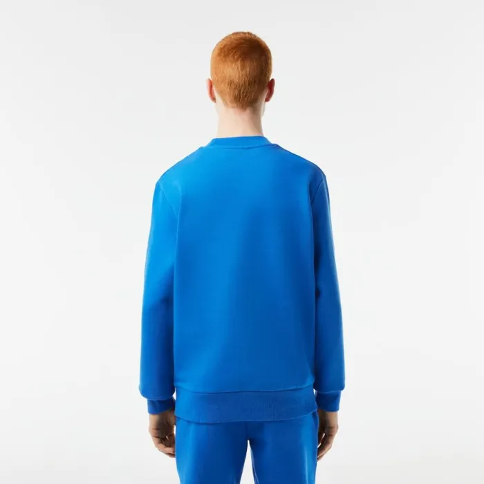 Sweaters and Sweatshirts Men Lacoste Men039s Brushed Fleece Sweatshirt Blue Siy