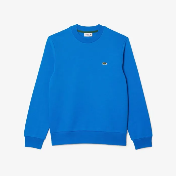 Sweaters and Sweatshirts Men Lacoste Men039s Brushed Fleece Sweatshirt Blue Siy