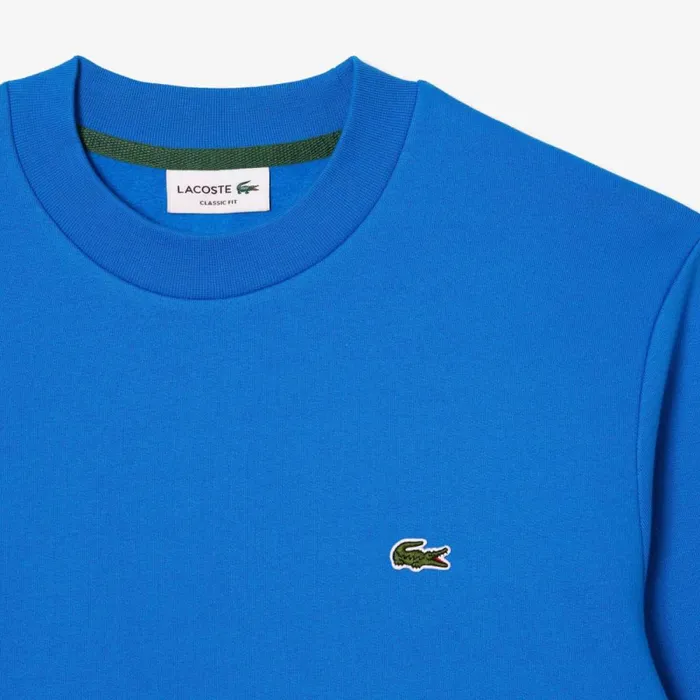 Sweaters and Sweatshirts Men Lacoste Men039s Brushed Fleece Sweatshirt Blue Siy