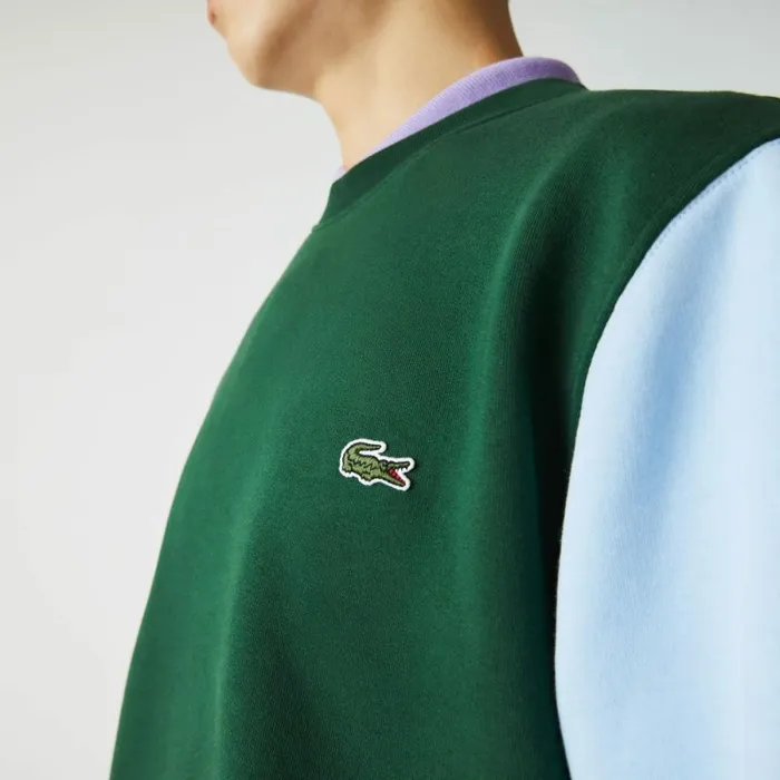 Sweaters and Sweatshirts Men Lacoste Men039s Brushed Fleece Sweatshirt Green Black Blue Ug6