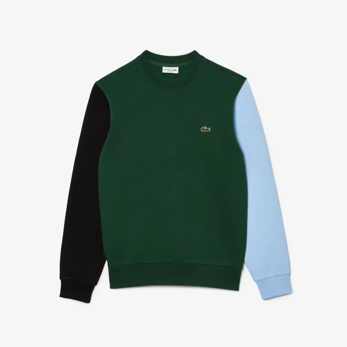 Sweaters and Sweatshirts Men Lacoste Men039s Brushed Fleece Sweatshirt Green Black Blue Ug6