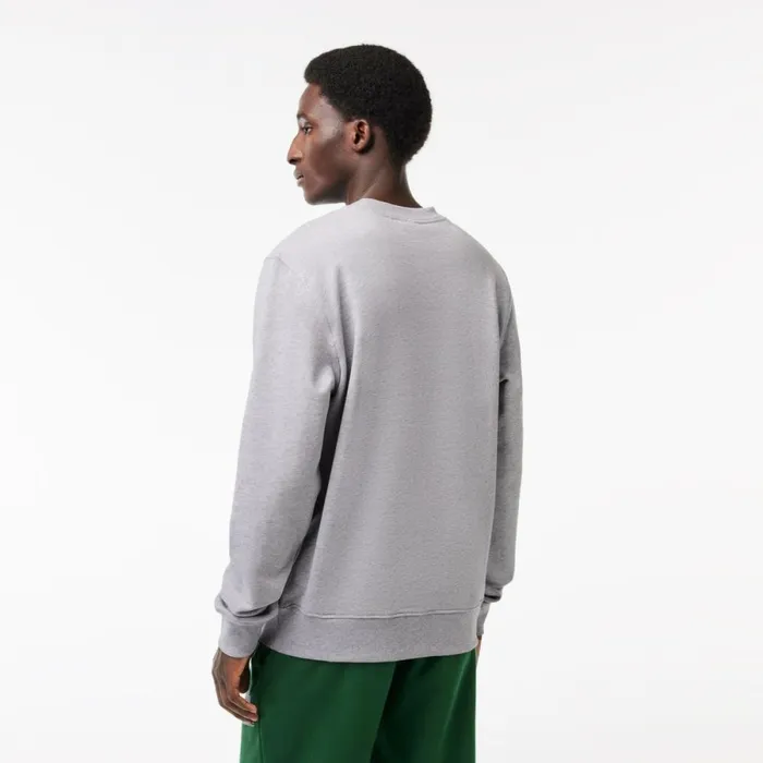 Sweaters and Sweatshirts Men Lacoste Men039s Classic Fit Cotton Fleece Sweatshirt Grey Chine Cca