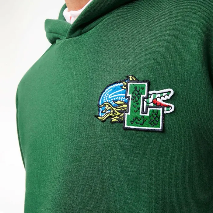 Sweaters and Sweatshirts Men Lacoste Men039s Comic Effect Print Hoodie Pine Green 132