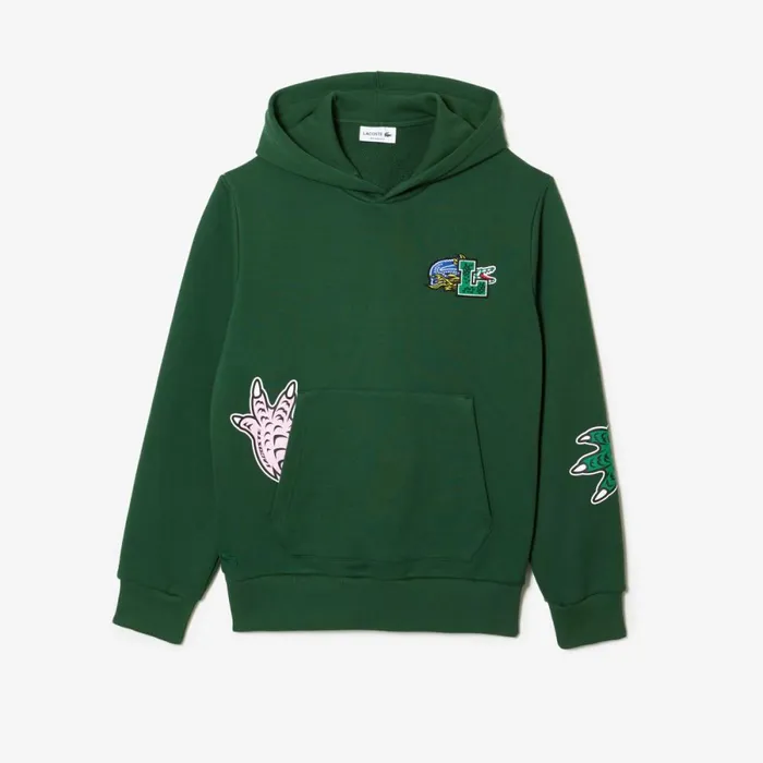 Sweaters and Sweatshirts Men Lacoste Men039s Comic Effect Print Hoodie Pine Green 132