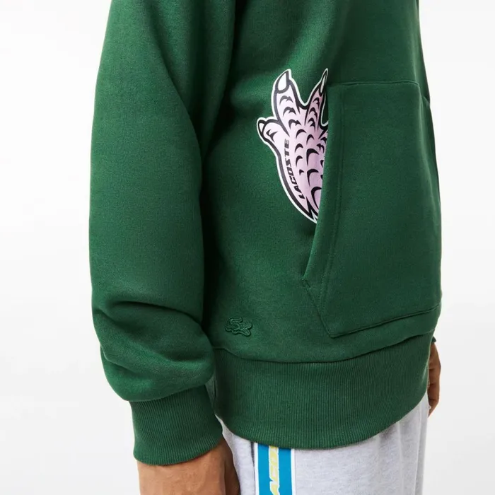 Sweaters and Sweatshirts Men Lacoste Men039s Comic Effect Print Hoodie Pine Green 132