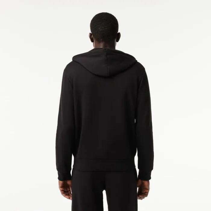 Sweaters and Sweatshirts Men Lacoste Men039s Fleece ZipUp Hoodie Black 031