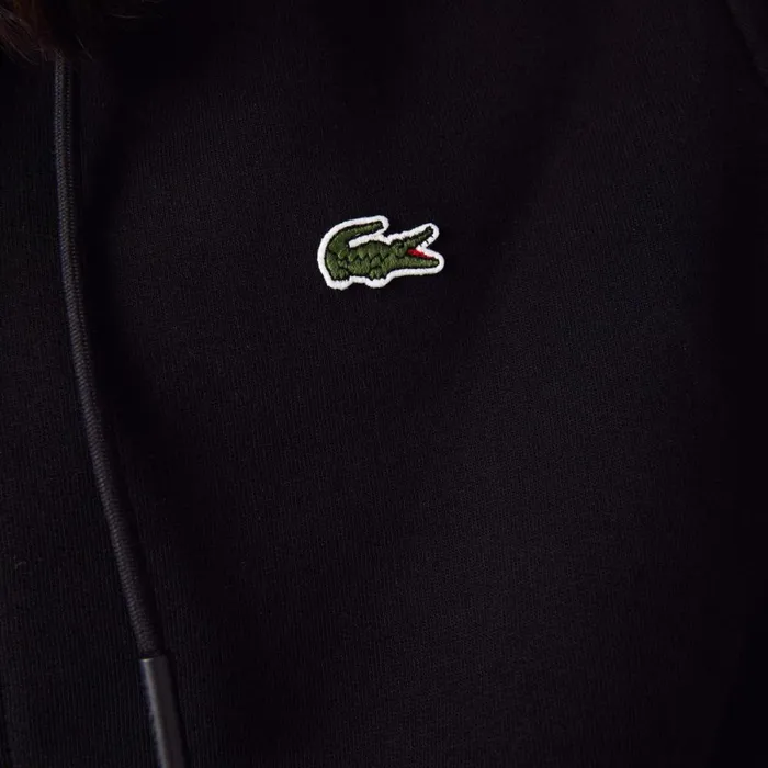 Sweaters and Sweatshirts Men Lacoste Men039s Fleece ZipUp Hoodie Black 031
