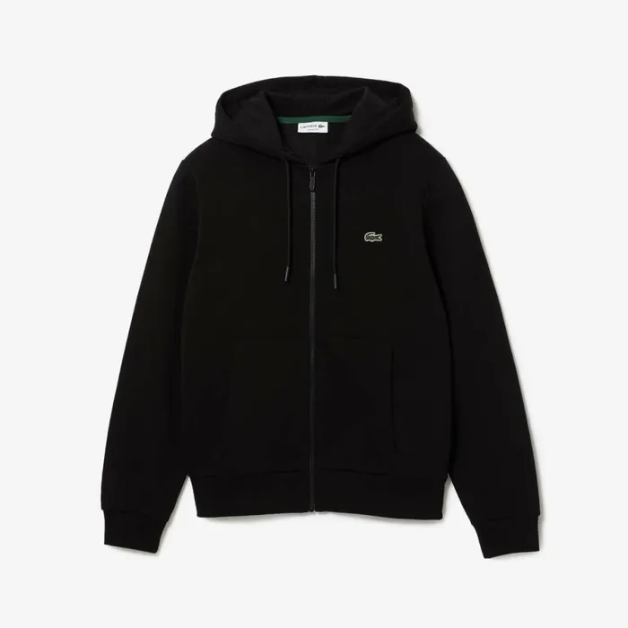 Sweaters and Sweatshirts Men Lacoste Men039s Fleece ZipUp Hoodie Black 031