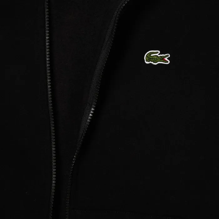 Sweaters and Sweatshirts Men Lacoste Men039s Fleece ZipUp Hoodie Black 031