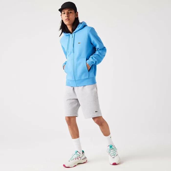 Sweaters and Sweatshirts Men Lacoste Men039s Fleece ZipUp Hoodie Blue 4xa