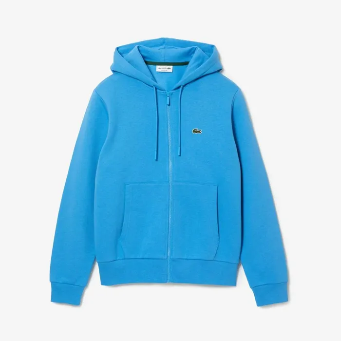 Sweaters and Sweatshirts Men Lacoste Men039s Fleece ZipUp Hoodie Blue 4xa