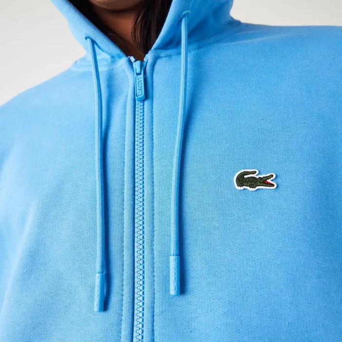 Sweaters and Sweatshirts Men Lacoste Men039s Fleece ZipUp Hoodie Blue 4xa