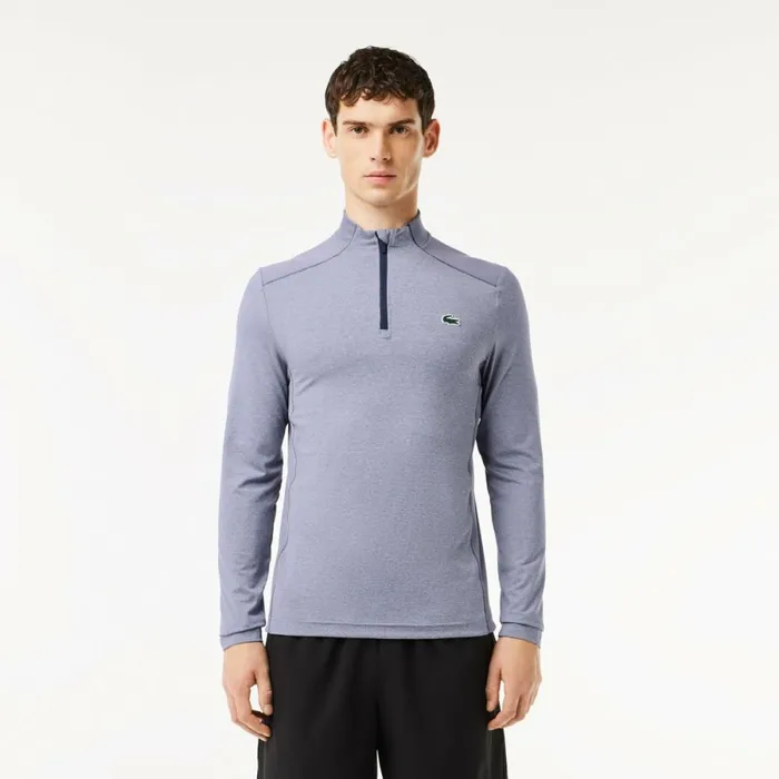 Sweaters and Sweatshirts Men Lacoste Men039s UltraDry QuarterZip Blue Chine Iuh