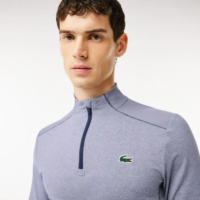Sweaters and Sweatshirts Men Lacoste Men039s UltraDry QuarterZip Blue Chine Iuh