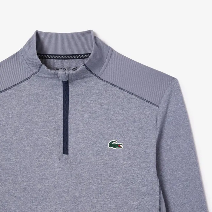 Sweaters and Sweatshirts Men Lacoste Men039s UltraDry QuarterZip Blue Chine Iuh