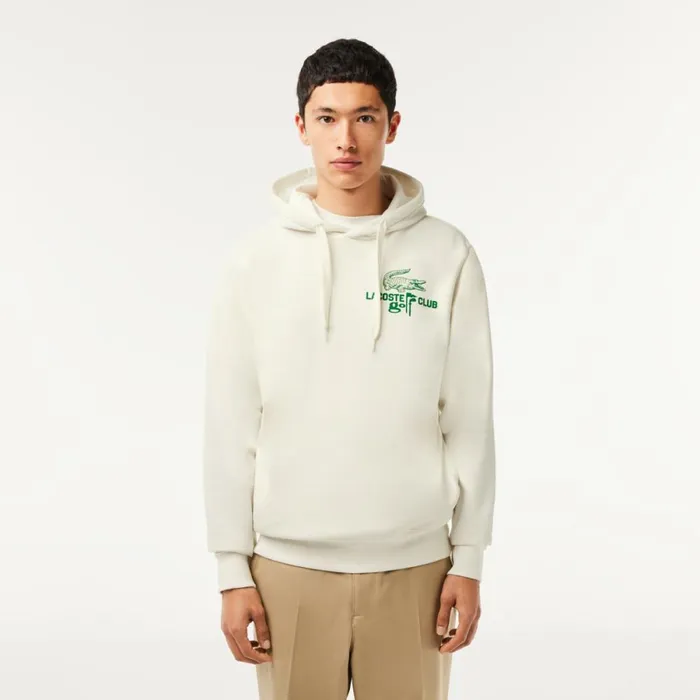 Sweaters and Sweatshirts Men Lacoste Mens Golf Relaxed Fit Hoodie White 70v